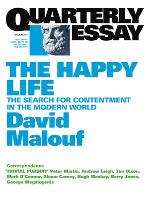 cover image of Quarterly Essay 41 The Happy Life